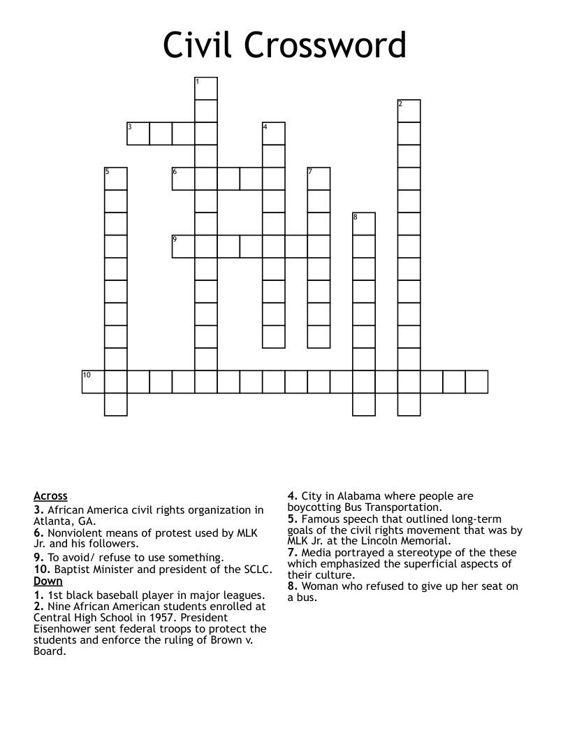 Civil Crossword
