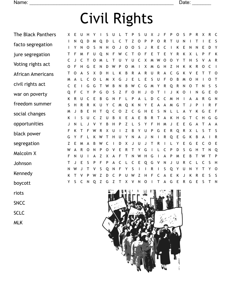 Civil Rights Word Search