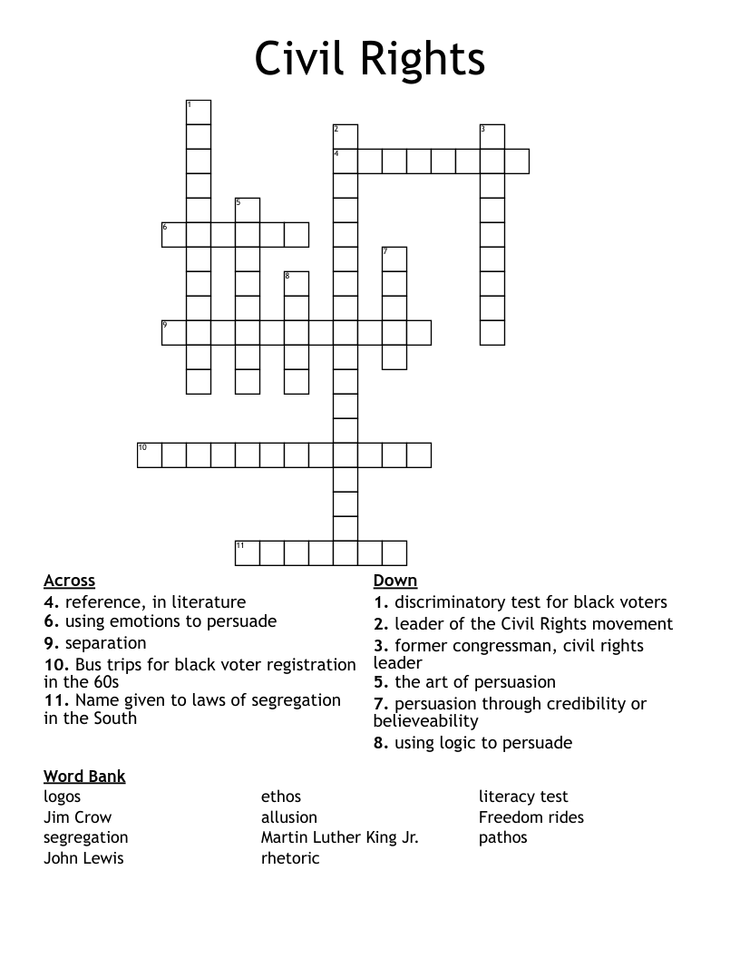 Civil Rights Crossword