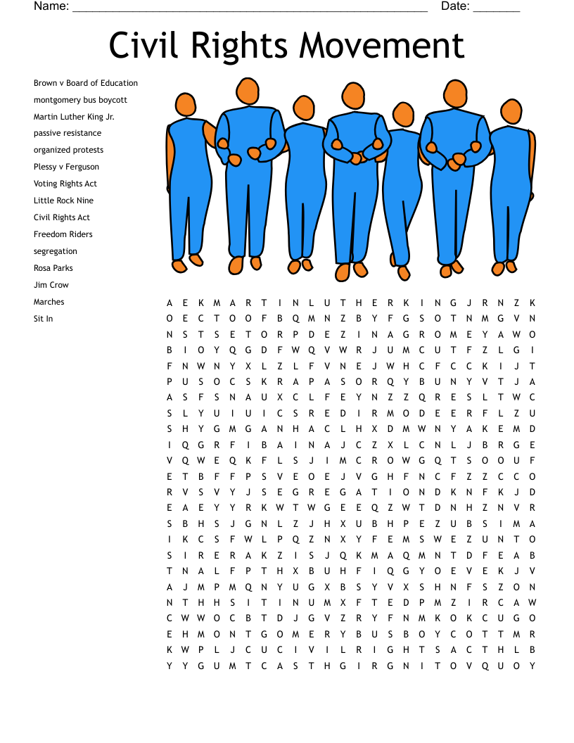 Civil Rights Movement Word Search