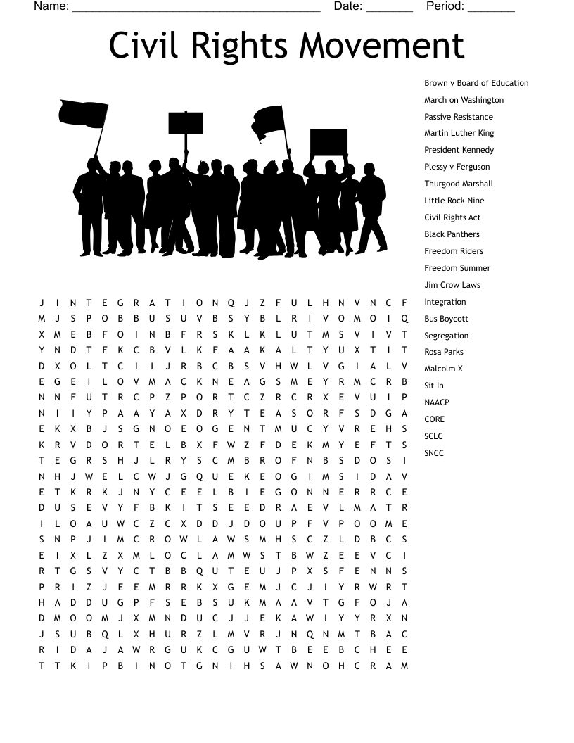 Civil Rights Movement Word Search