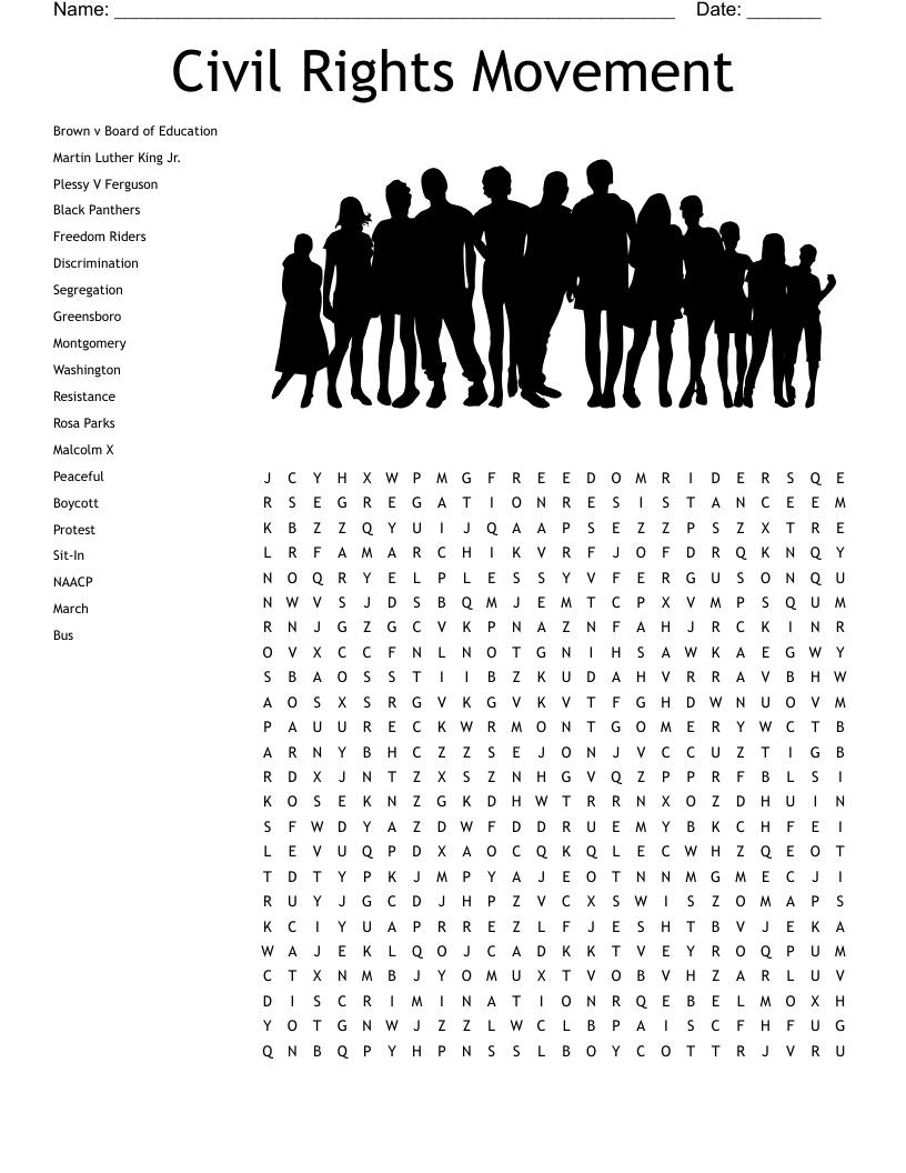 Civil Rights Movement Word Search