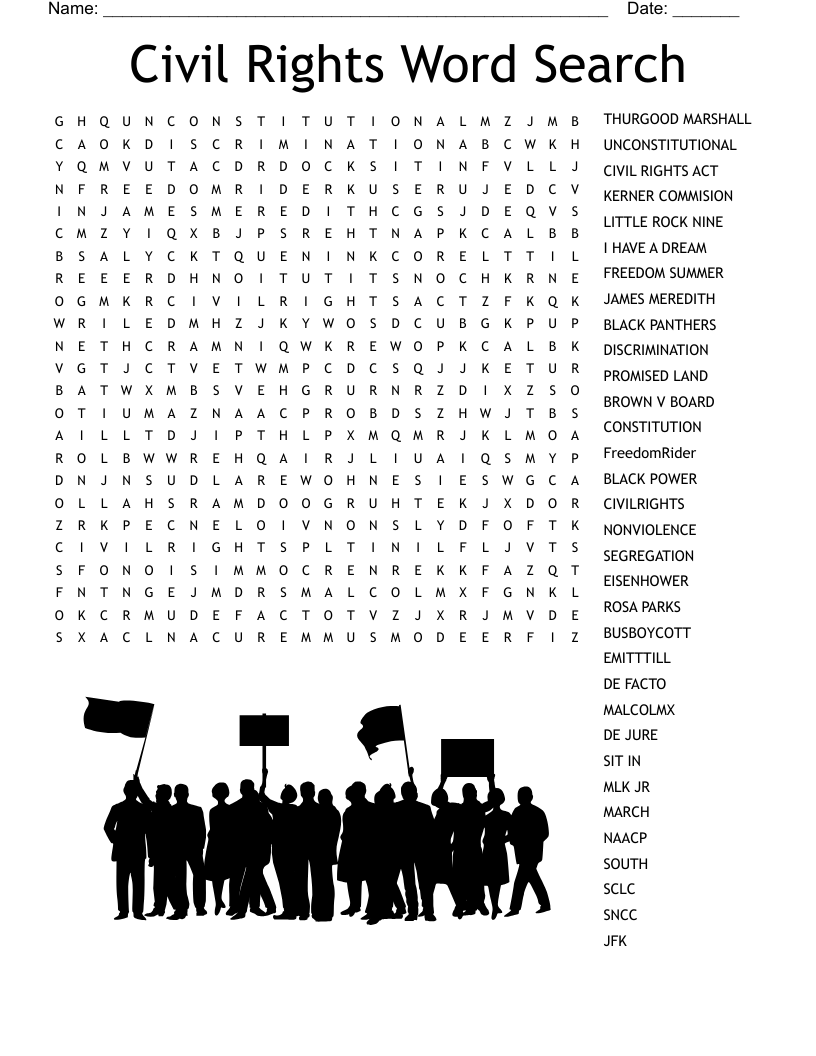 Civil Rights Word Search