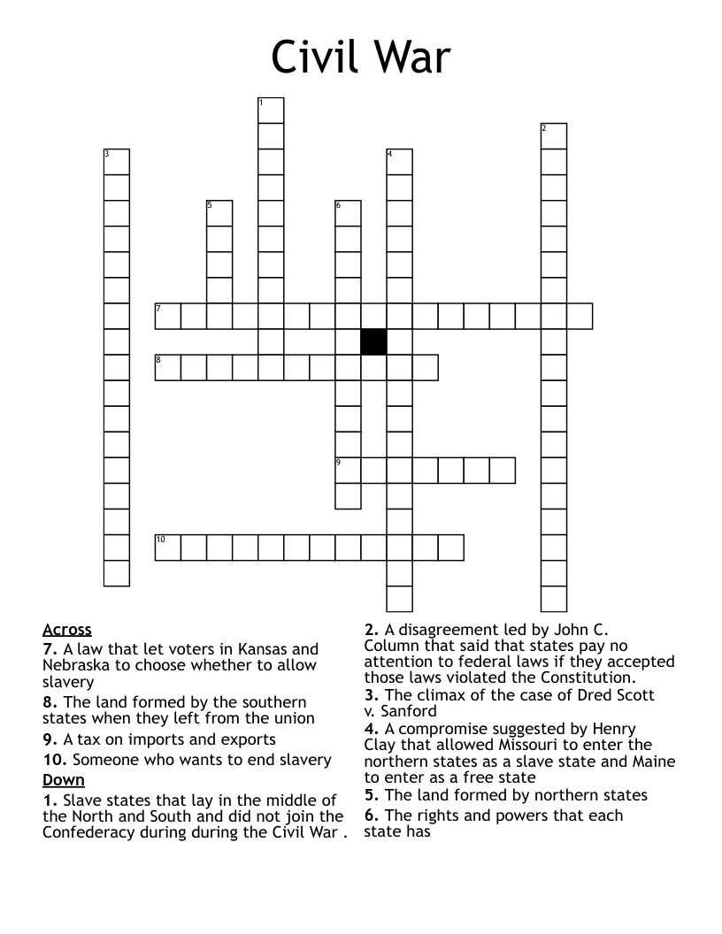 Civil War Crossword