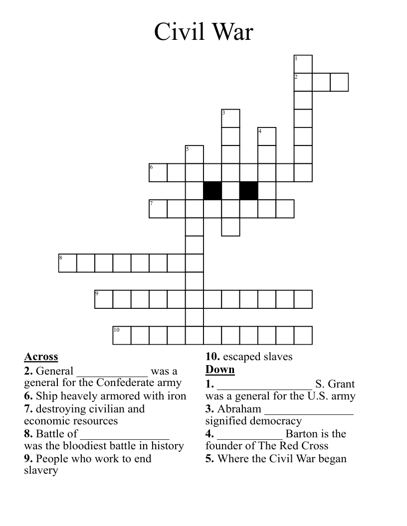 Civil War Crossword