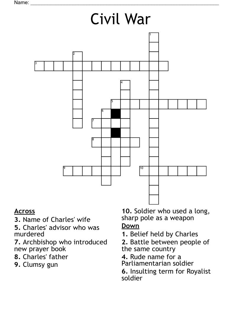 Civil War Crossword