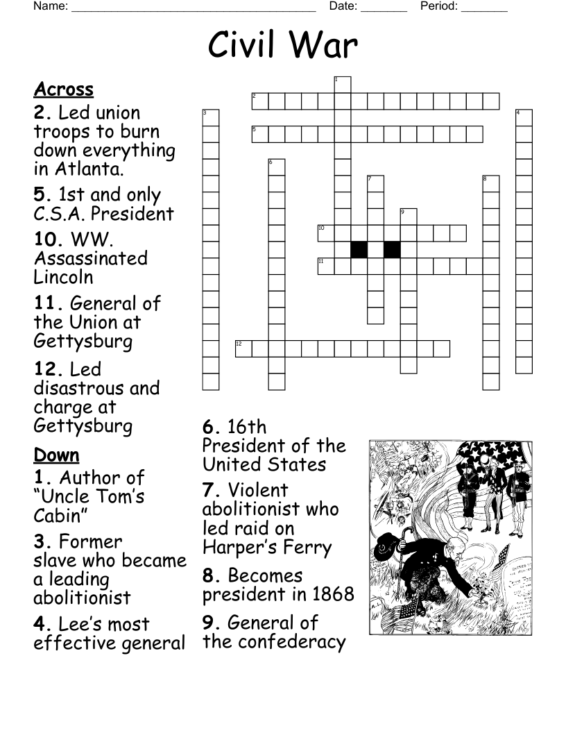 Civil War  Crossword