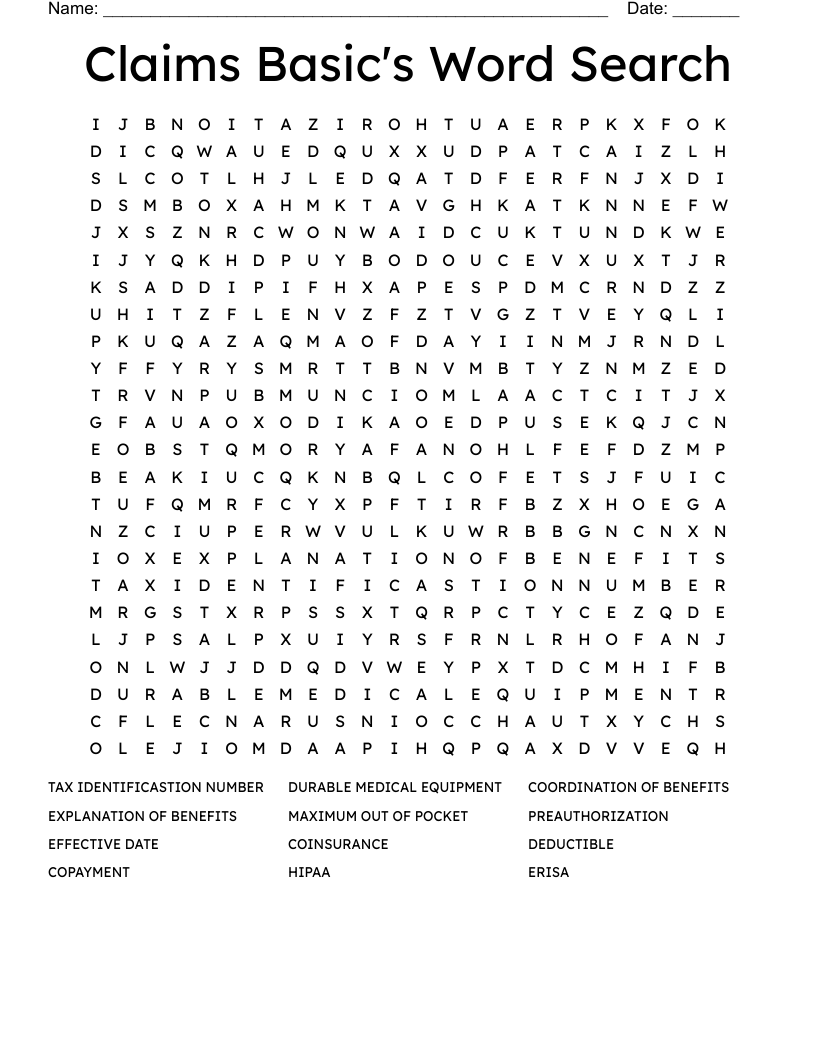 Claims Basic's Word Search