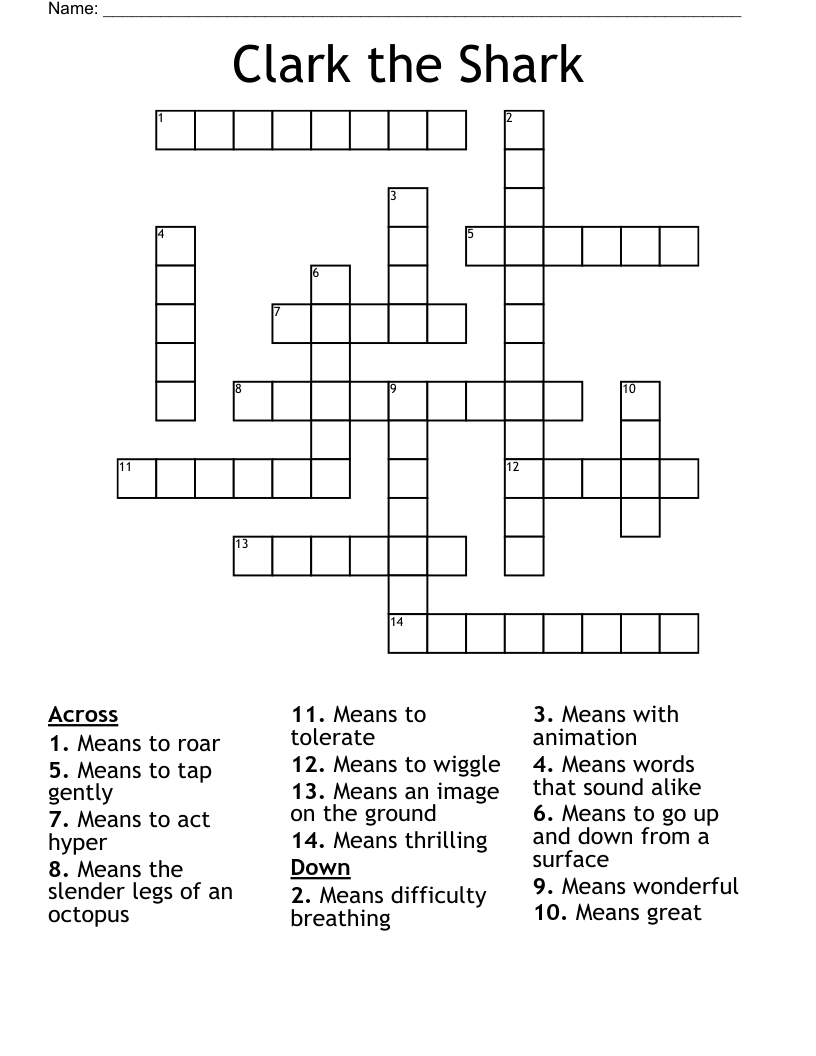 Clark the Shark Crossword