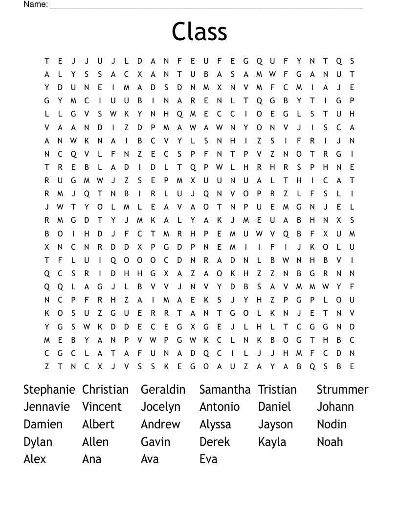 Class Word Search