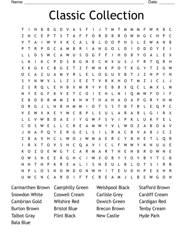 Classic Collection Word Search