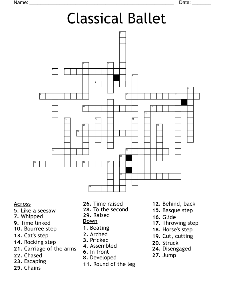 Classical Ballet Crossword