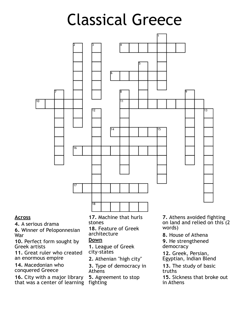 Classical Greece Crossword