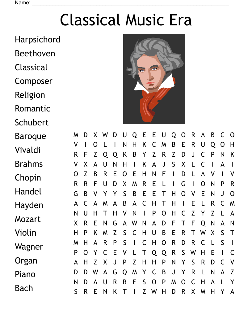 Classical Music Era Word Search