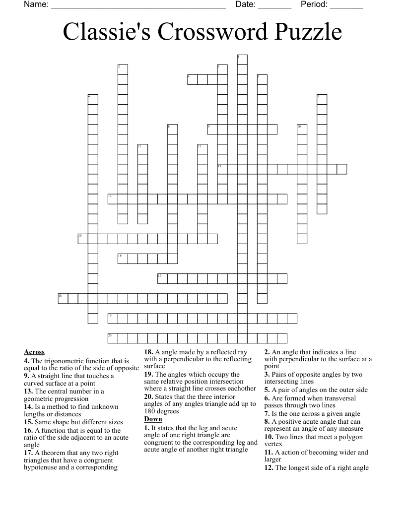 Classie's Crossword Puzzle