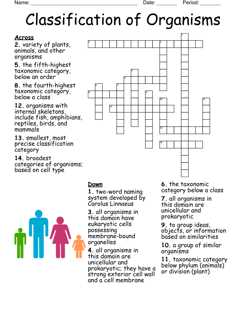 Classification of Organisms Crossword