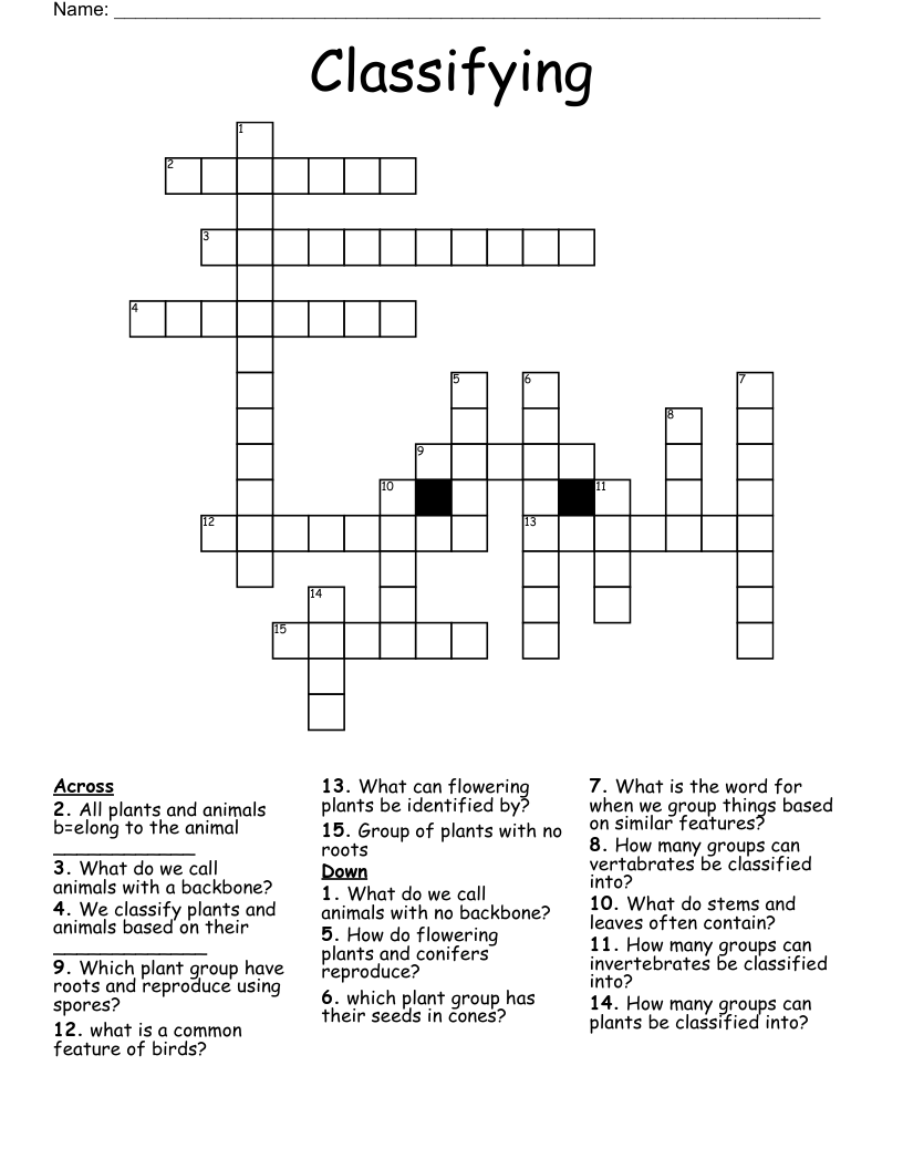 Classifying Crossword