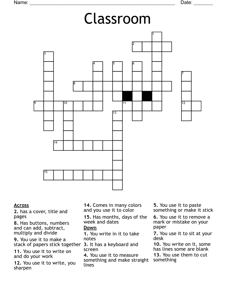 Classroom Crossword