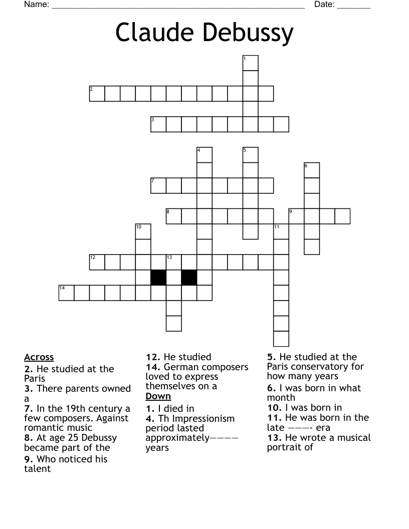 Claude Debussy  Crossword