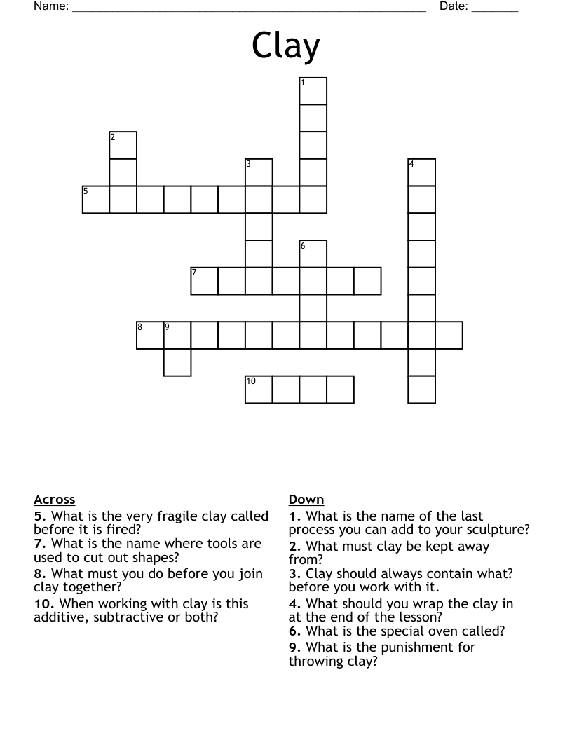Clay Crossword