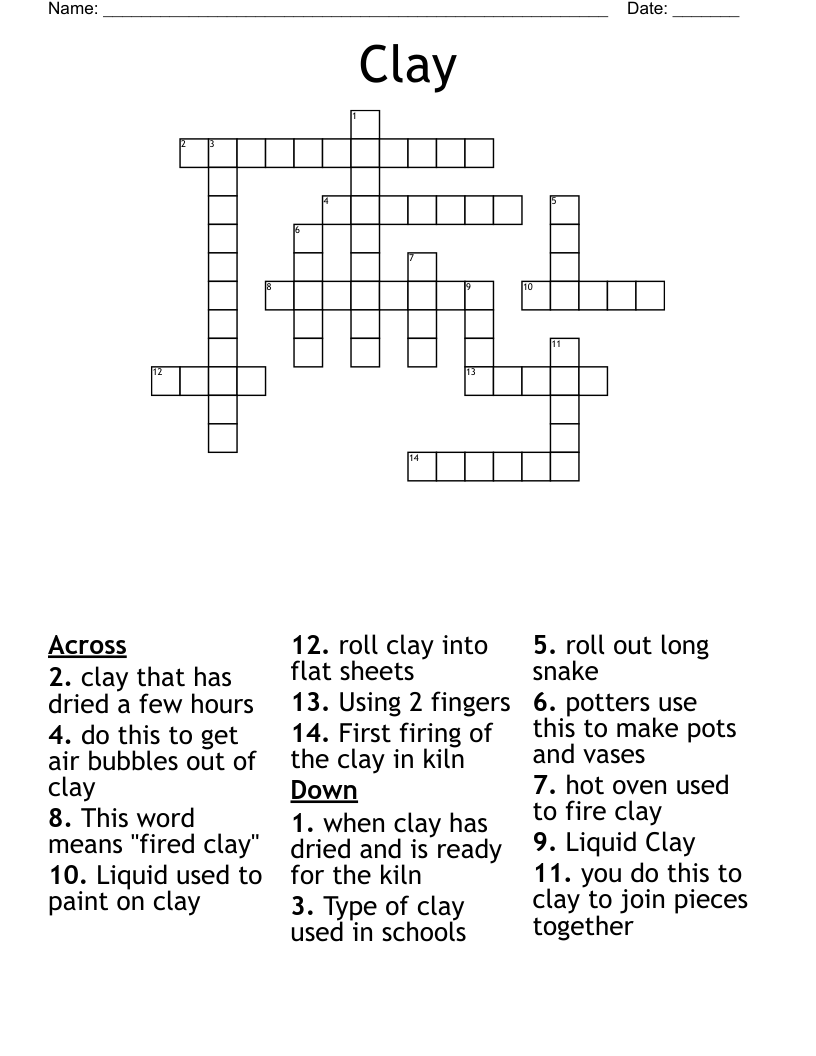 Clay Crossword