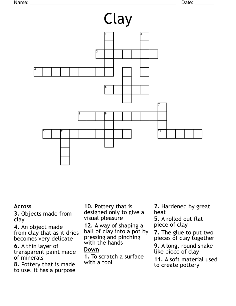 Clay Crossword