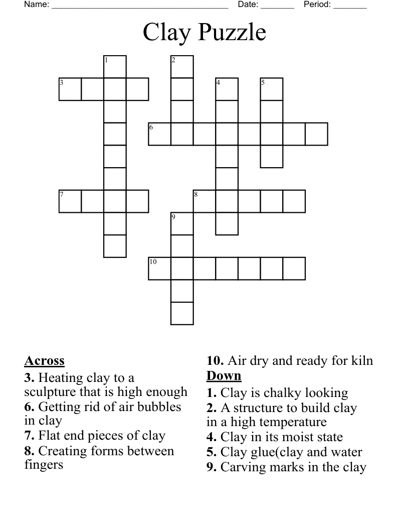Clay Puzzle Crossword