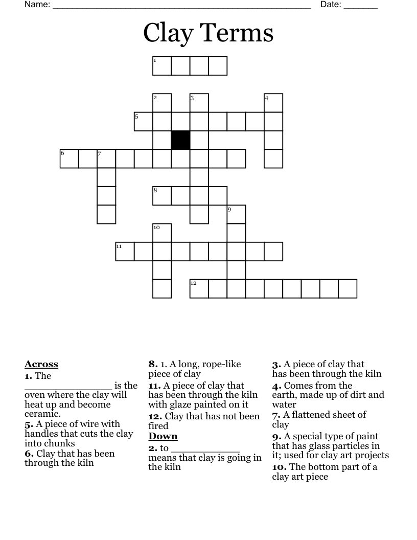 Clay Terms Crossword