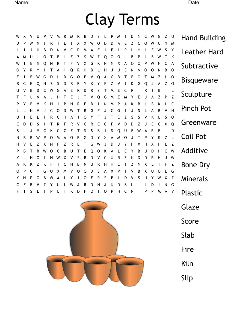 Clay Terms Word Search