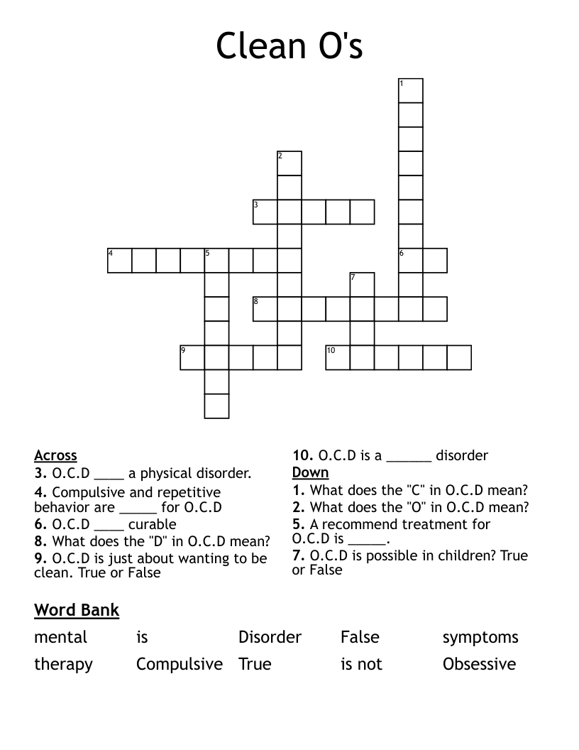 Clean O's Crossword