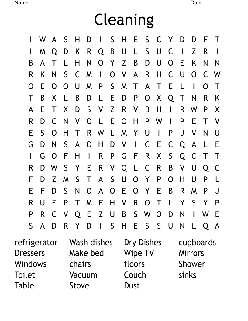 Cleaning Word Search