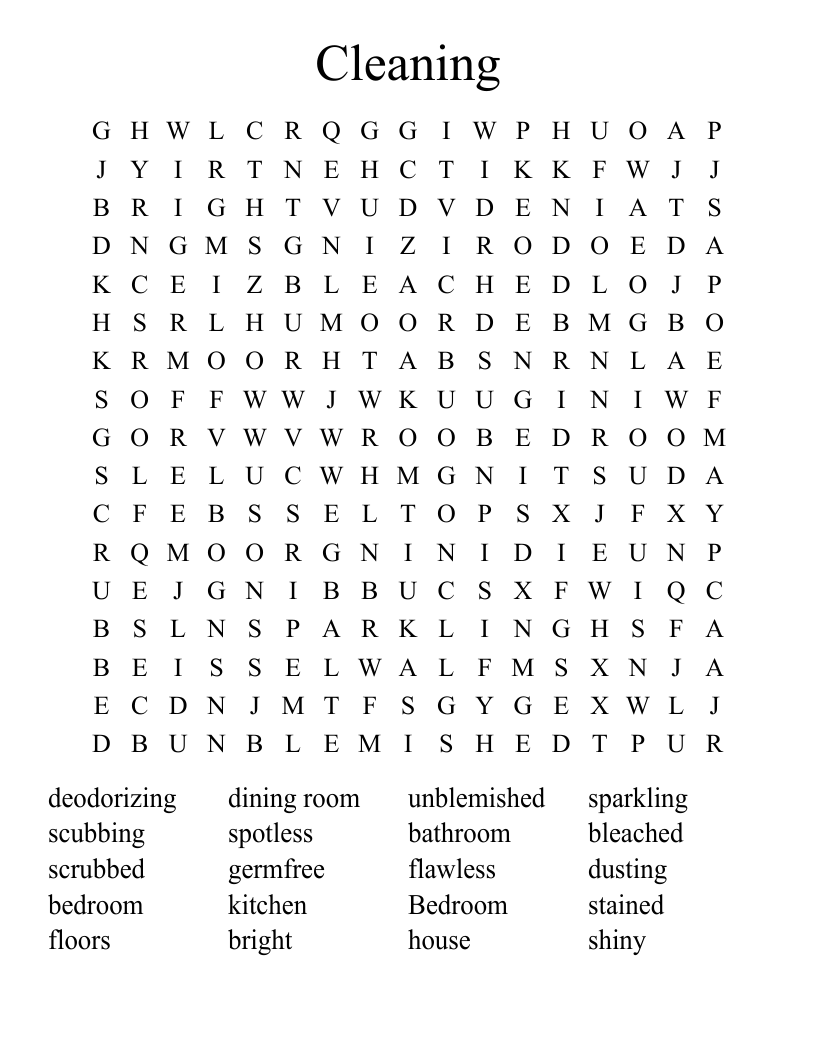 Cleaning Word Search