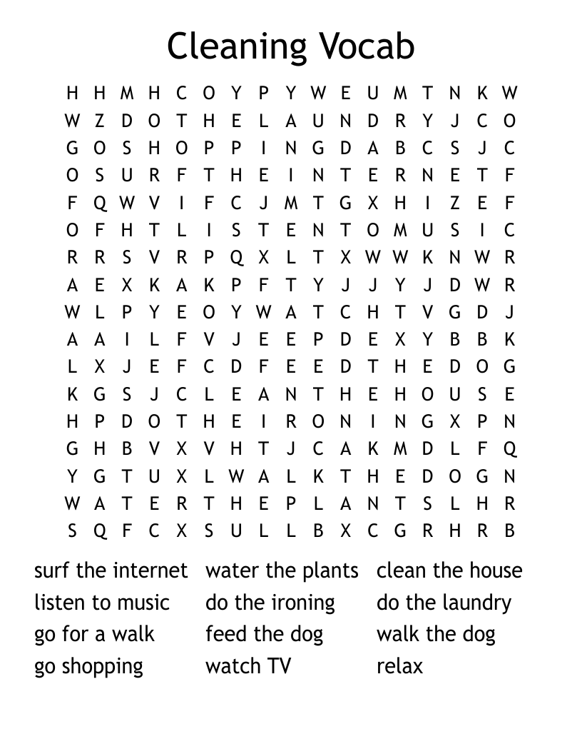 Cleaning Vocab Word Search