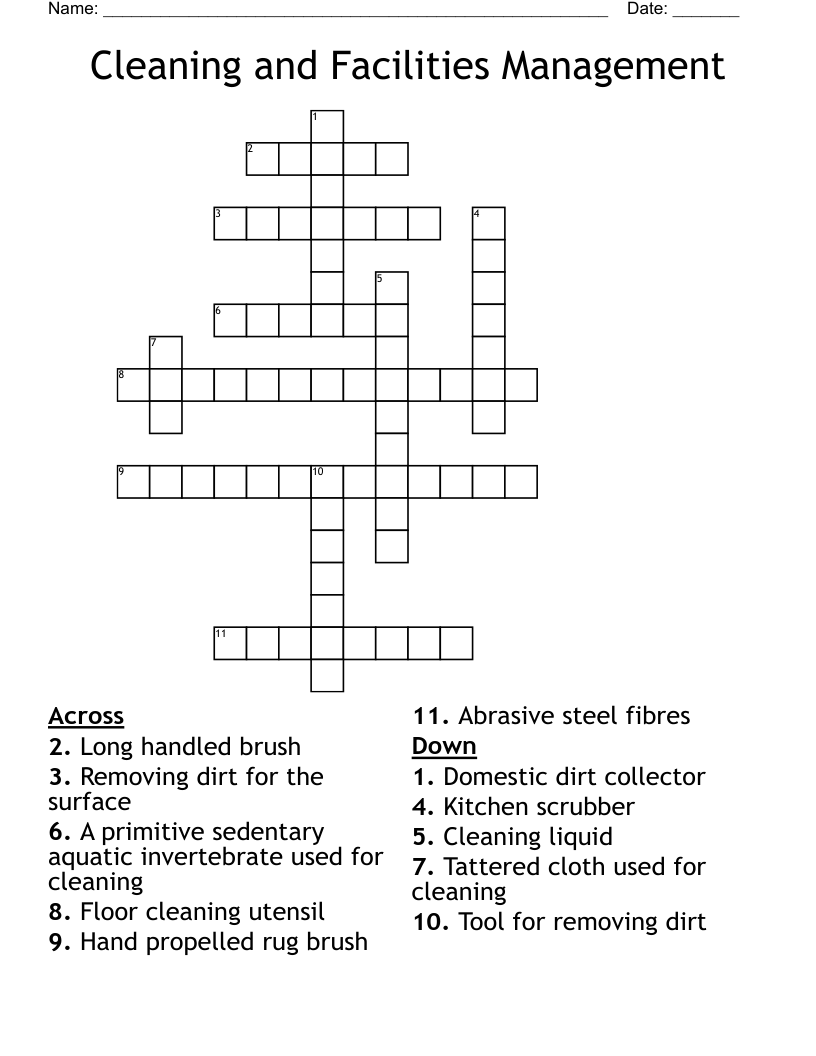 Cleaning and Facilities Management  Crossword