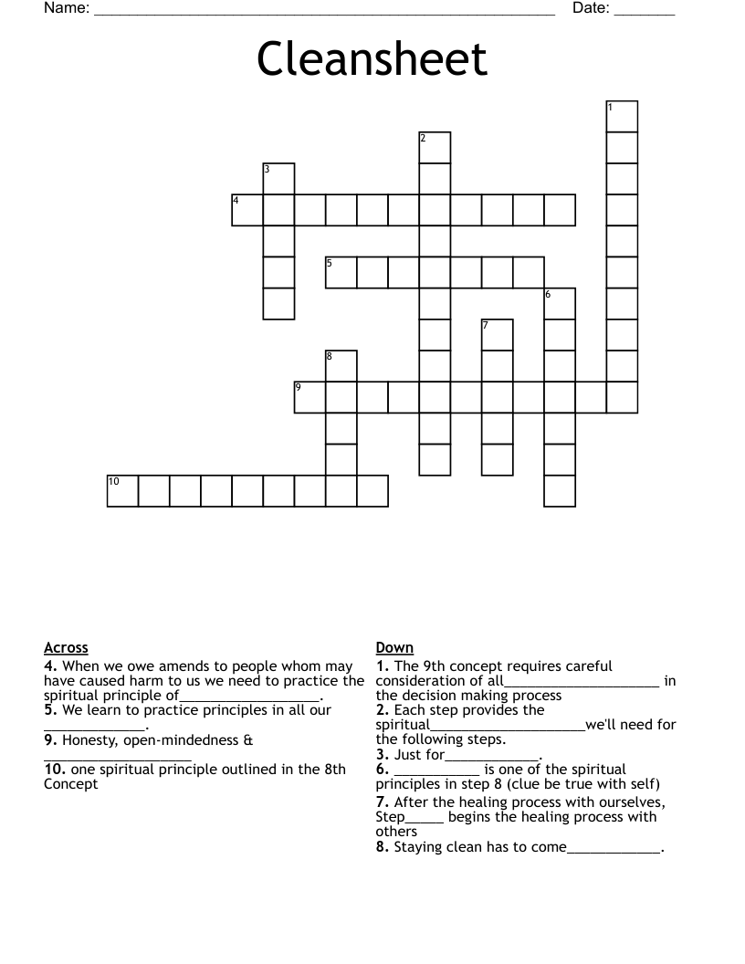 Cleansheet Crossword