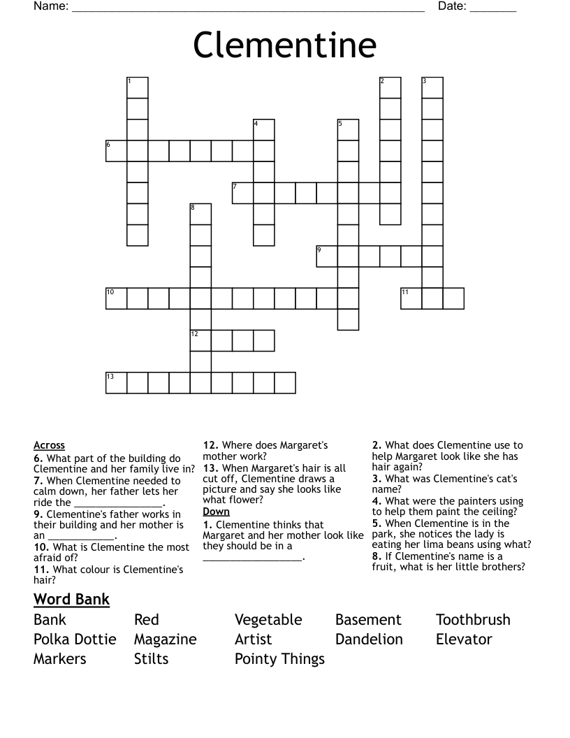 Clementine Crossword