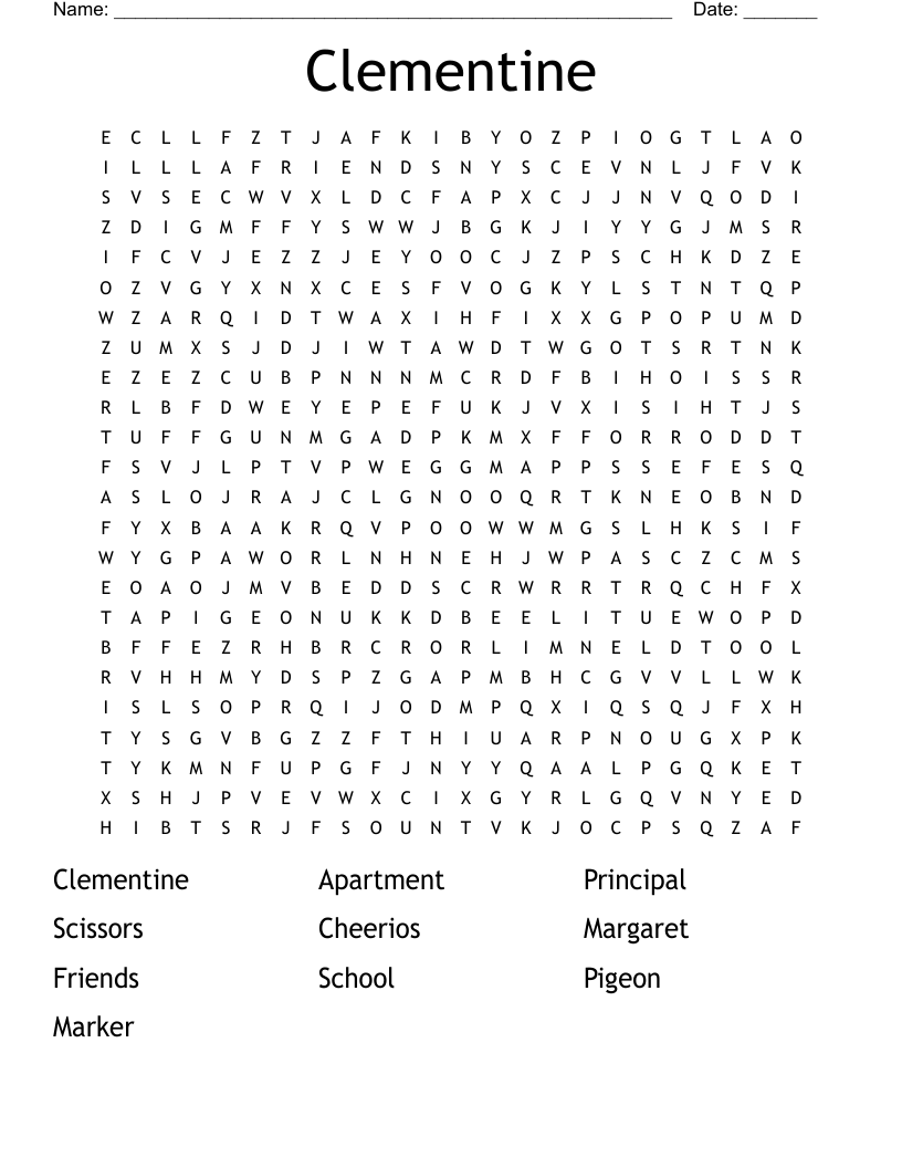 Clementine Word Search