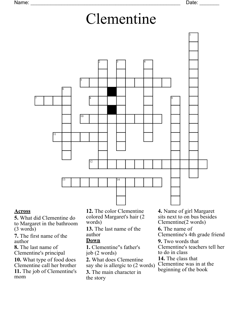 Clementine  Crossword