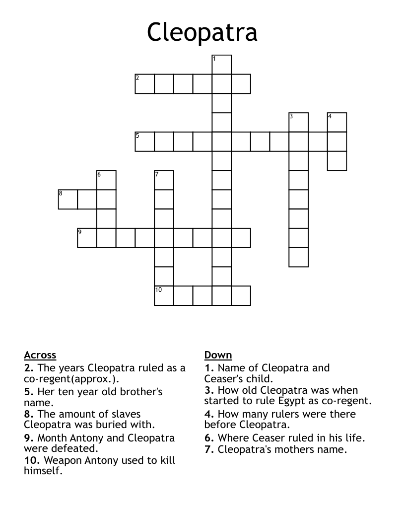 Cleopatra Crossword