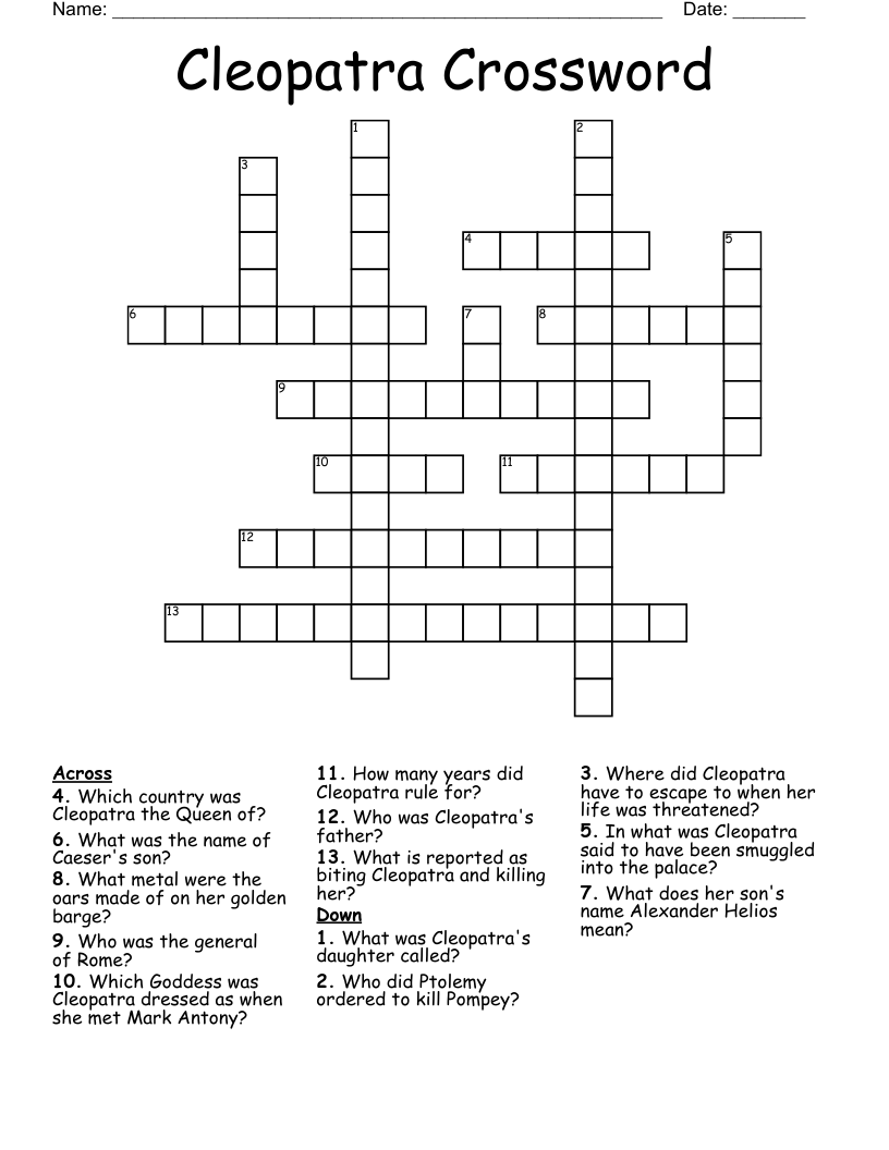 Cleopatra Crossword