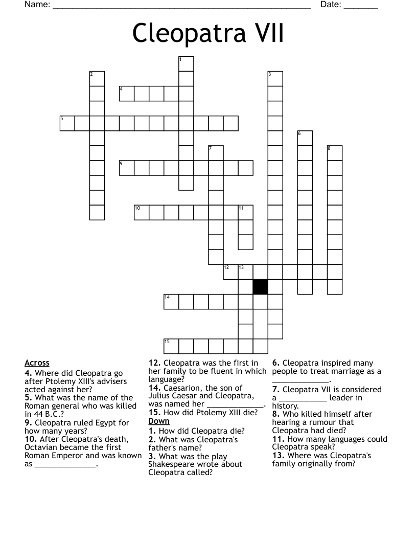 Cleopatra VII Crossword