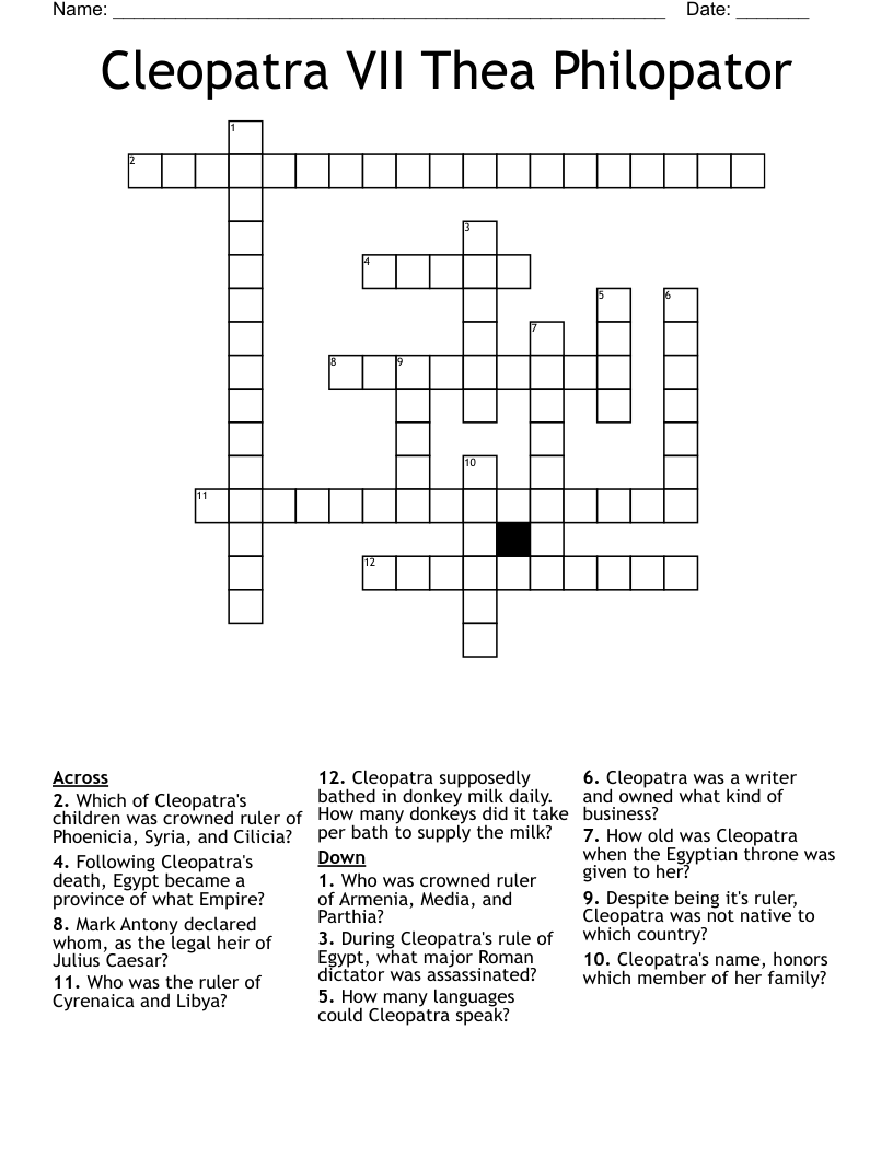 Cleopatra  VII Thea Philopator Crossword