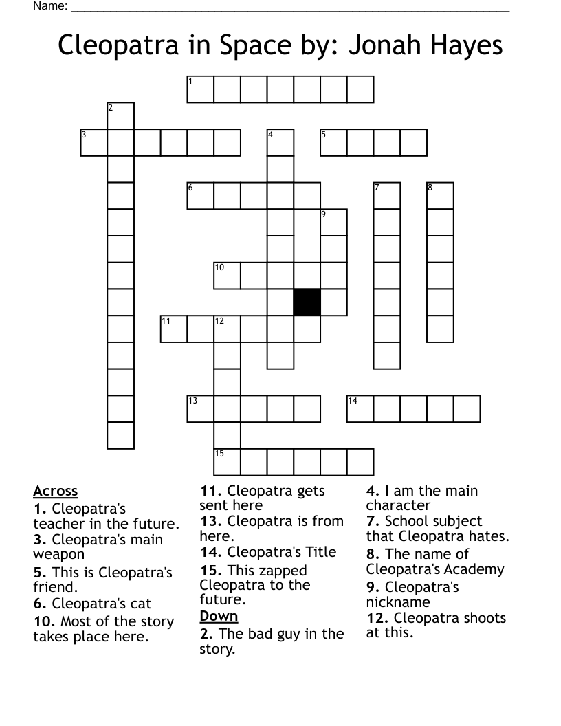 Cleopatra in Space by: Jonah Hayes Crossword