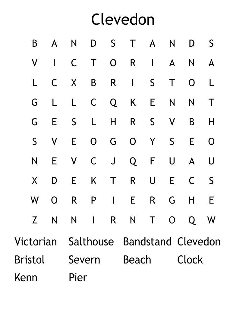 Clevedon Word Search