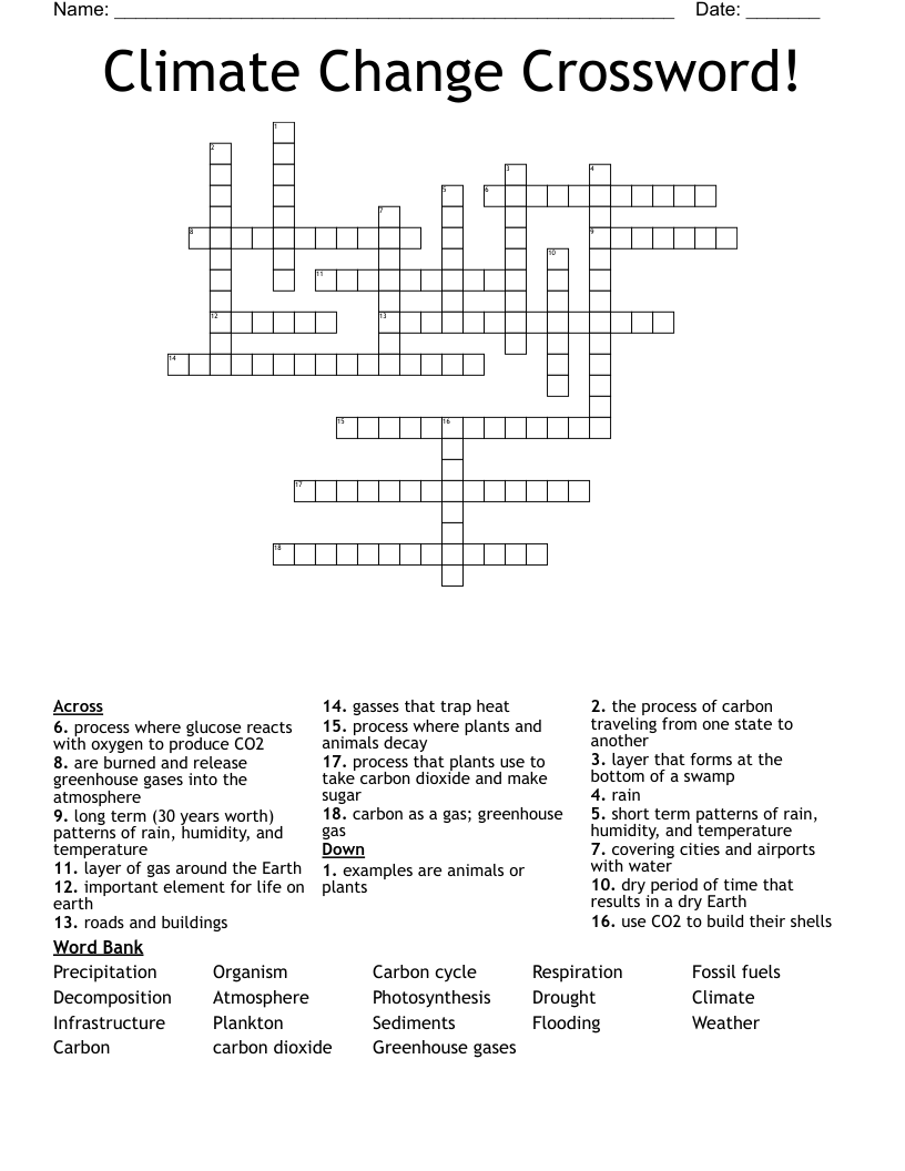 Climate Change Crossword!
