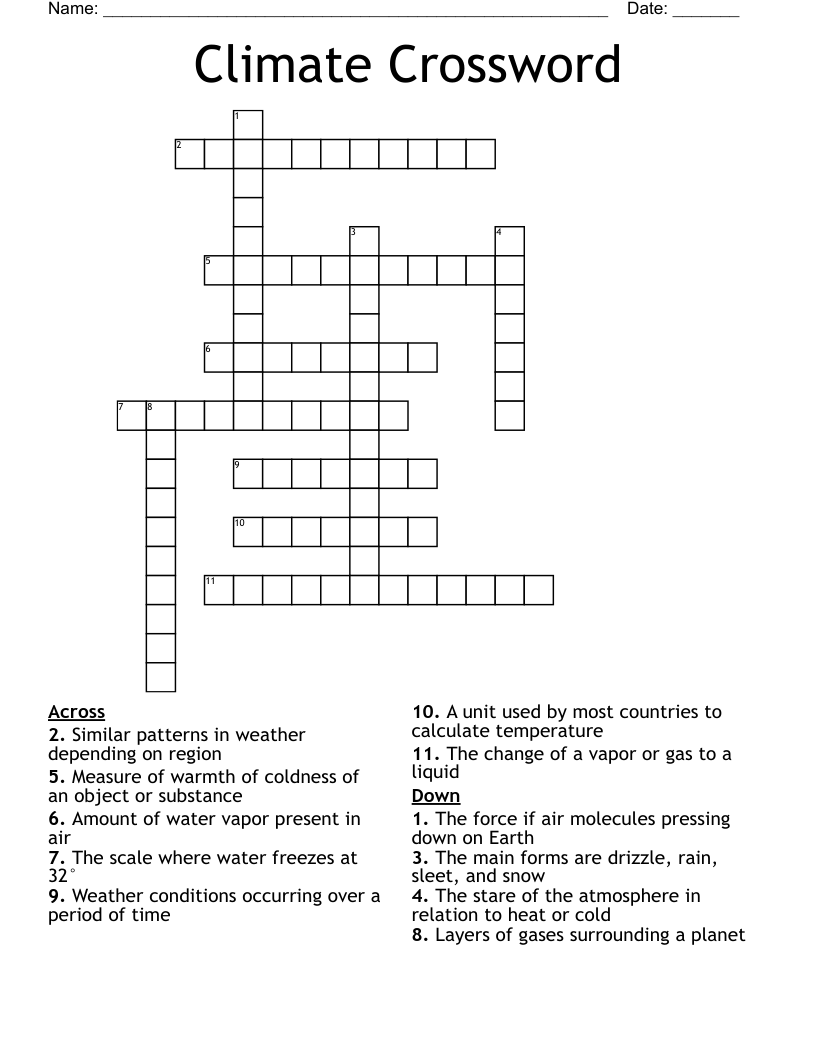 Climate Crossword