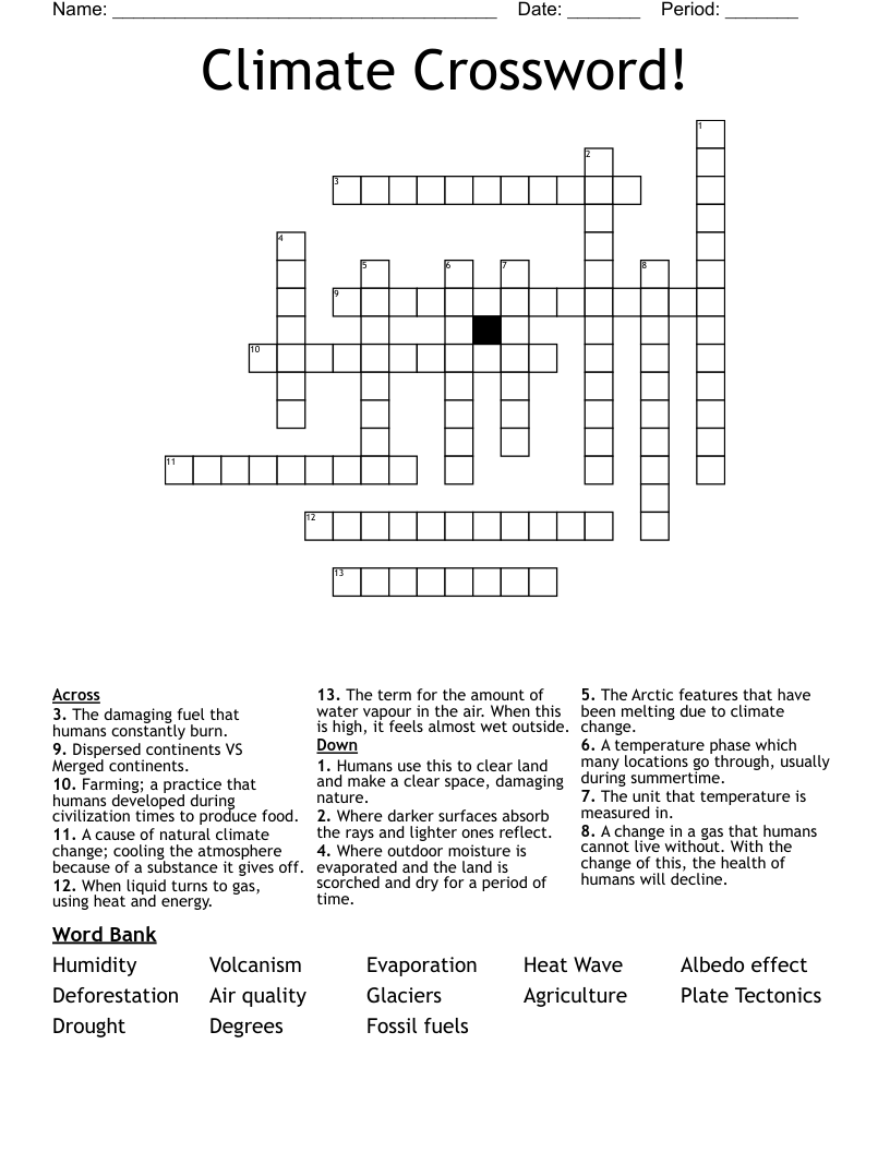 Climate Crossword!