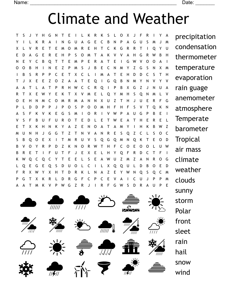 Climate and Weather  Word Search
