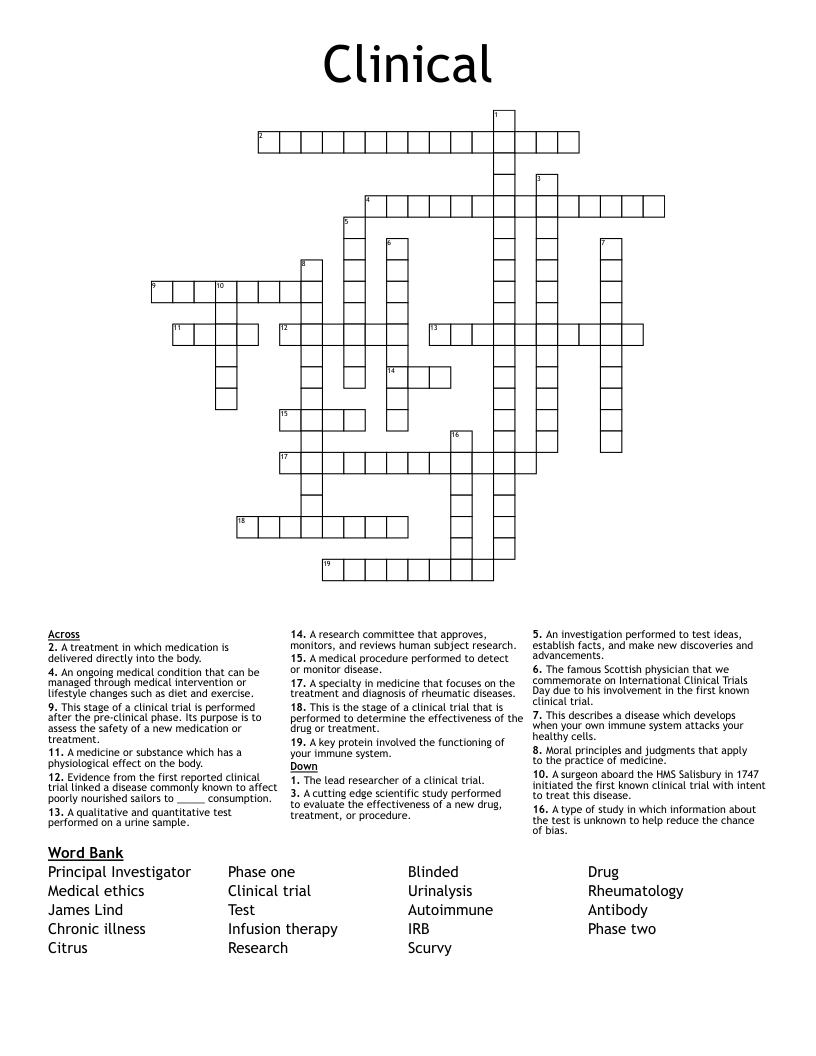 Clinical Crossword