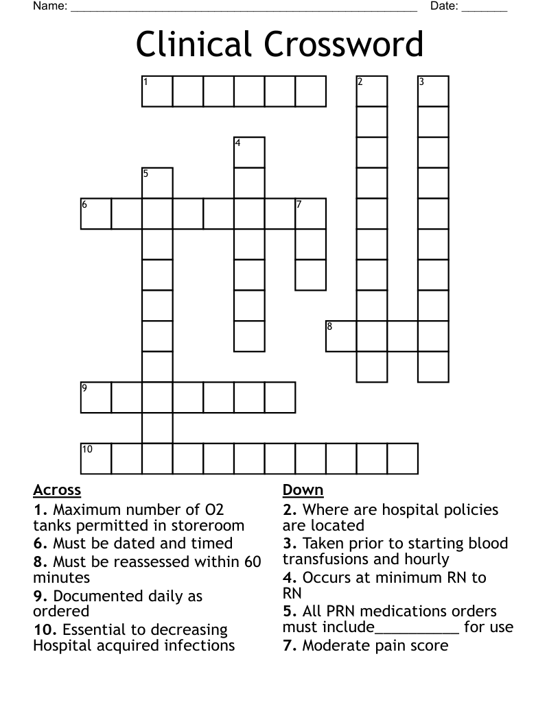 Clinical Crossword